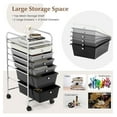 thumbnail image 4 of 6 Drawer Rolling Storage Cart, Art Cart Organizer for Kids, Utility Cart with Drawers on Wheels, Multi-functional Craft Cart for Home Office School Classroom (Gradient Grey, 6 Drawers), 4 of 8