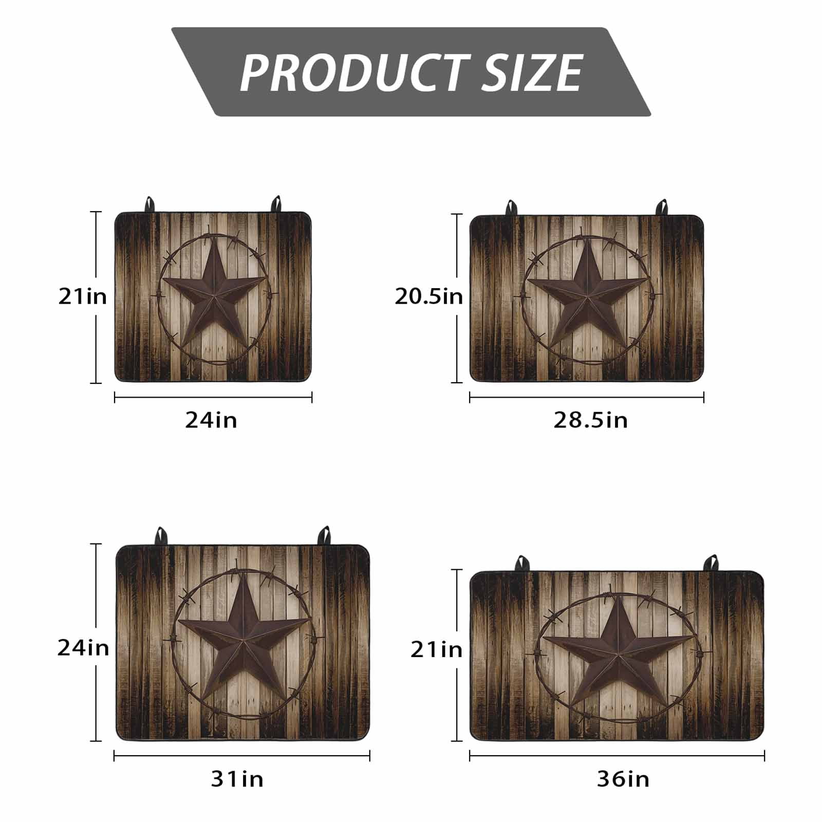 Western Star Retro Stove Top Cover for Electric Stove, Heat-proof & Non Slip Glass Top Stove Cover Protector, Vintage Brown Wood Barn Kitchen Flat Cooktop Rubber Mat 24x21 Inches
