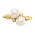 thumbnail image 4 of Solid 14k Yellow Gold 6mm Freshwater Cultured Pearl Diamond Ring Band Size 5.5 (.06 cttw.), 4 of 6