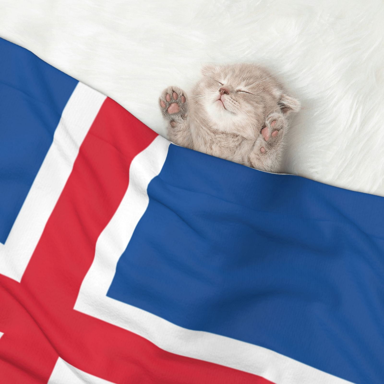 Flannel Throw Dog Blanket Iceland Flag Soft Warm Print Pet Blankets for Small Dog Cat Puppy