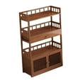 thumbnail image 4 of Luzkey Bookshelf Bookcase Vintage Organizer Tea Cabinet Multi Layer Display Storage Shelves Storage Cabinet for Living Room Tea Room 4 Tier, 4 of 8