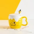 thumbnail image 1 of Bee Creative Ceramic Cup With Cover Cartoon Cute Bee Mug Office Coffee Cup Practical Advertising Gift Cup, 1 of 4