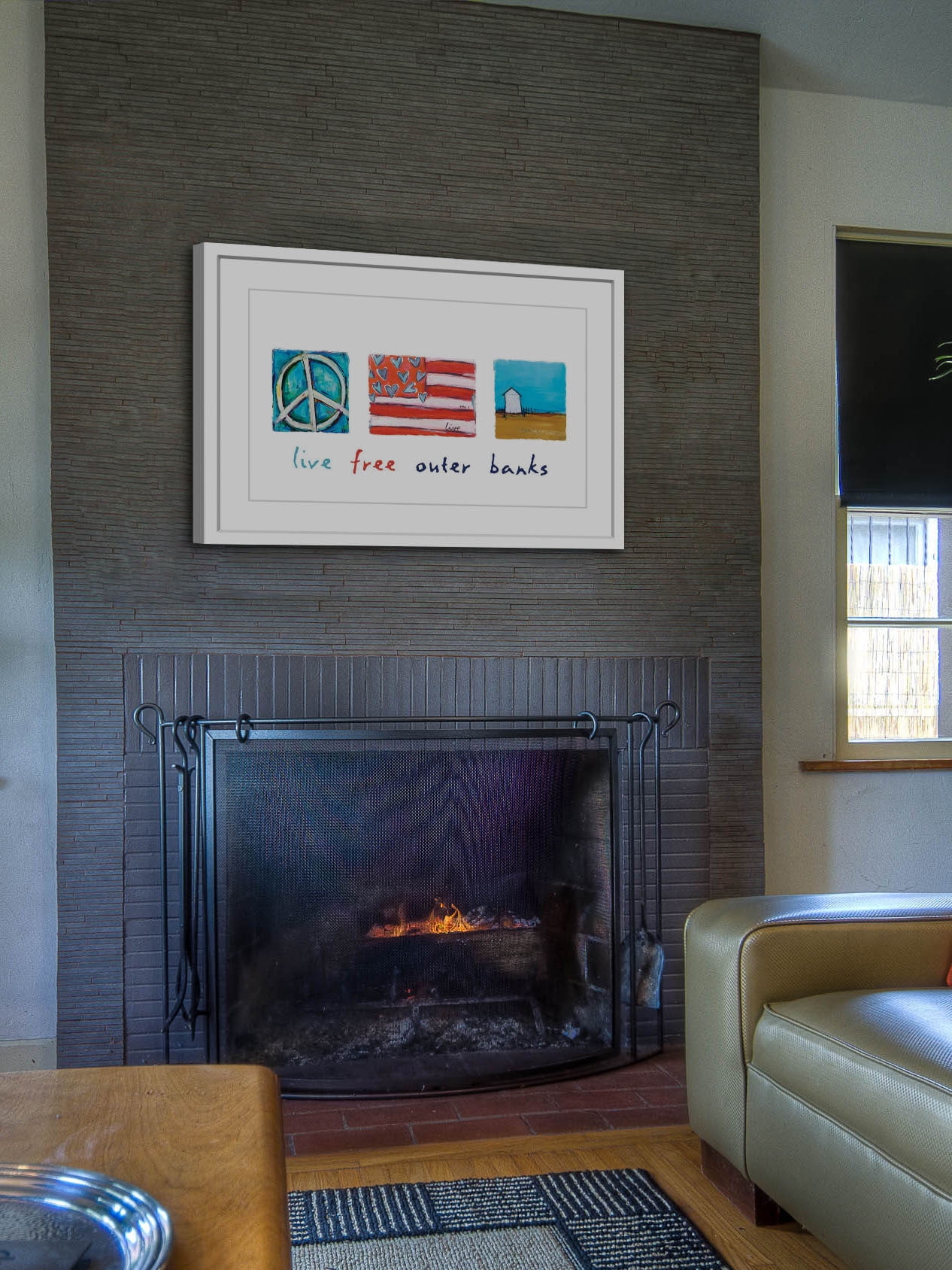 Marmont Hill "Live Free Outer Banks" by Tori Campisi Painting Print in Frame