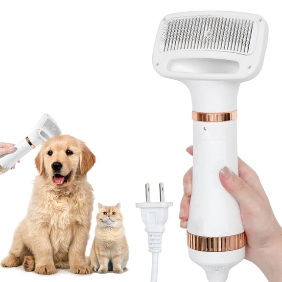 CYYI 2-in-1 Pet Hair Dryer – 3-Speed Adjustable Dog Grooming Dryer with Brush, Portable for Home Use, Overheat Protection