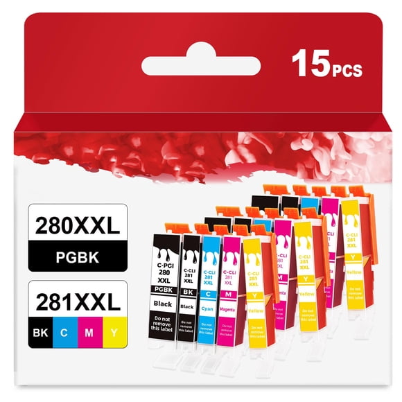 Cartuchos de tinta Ubinki 280 281 XXL, paquete de 15 para Canon