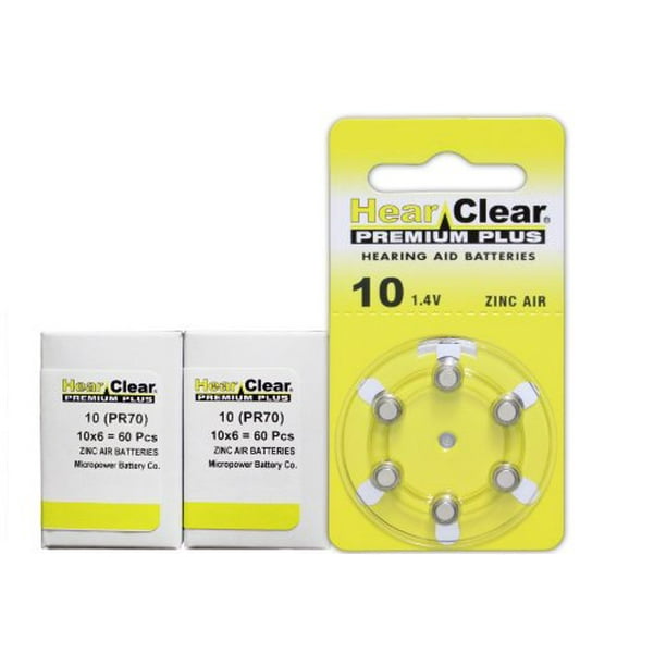 HearClear Hearing Aid Batteries Size 10, PR70 (120 Batteries) Walmart