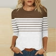thumbnail image 1 of Sijiajgjfu Blouses à Rayures pour Femmes Grande Taille Décontractées Col Rond Automne Baseball Tuniques Confortables, 1 of 5