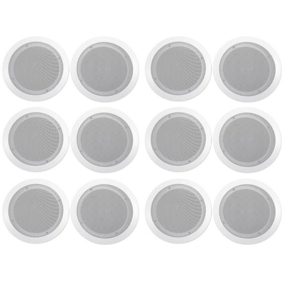 (12) Rockville CC65T White 6.5" Commercial 70v Ceiling Speakers For Restaurant