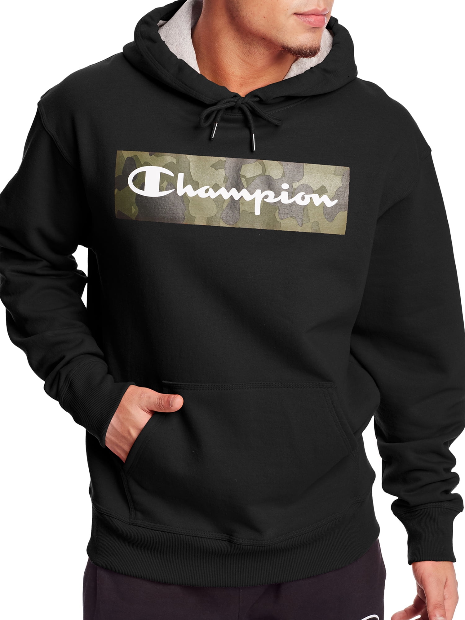 Black Champion Men's Graphic Pullover Hoodie 