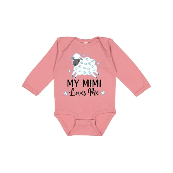 Inktastic My Mimi Loves Me Baby Lamb Boys or Girls Long Sleeve Baby Bodysuit
