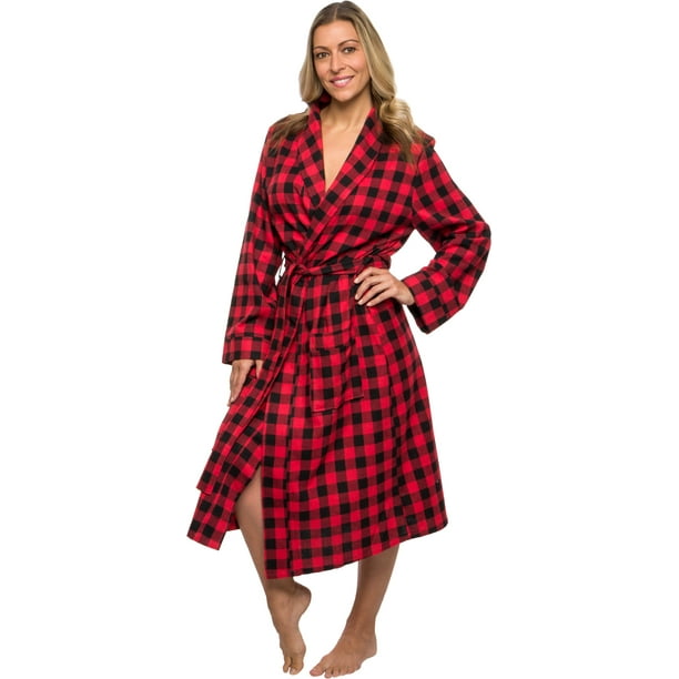 Silver Lilly Silver Lilly Buffalo Plaid Hooded Robe For Women