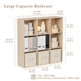 thumbnail image 6 of Anhdah 9 Cube Storage Organizer, Cube Bookcase Closed Back Panel Bedroom, Living Room, Home Office, Closet Bookshelves White Oak, 6 of 7