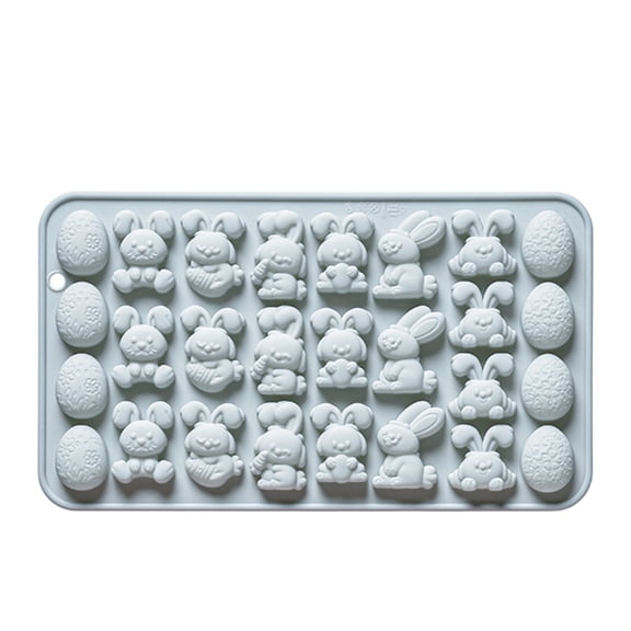 Easter Bunny Chocolate Mold, Silicone Cake and Candy Mold for Baking, Heat-Resistant & Easy Release, Easter Dessert Decoration, DIY Kids Activity, 12-Cavity Blue