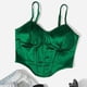 thumbnail image 4 of Gibobby Dobladillo curvo Satin Top Sexy Color sólido Ropa de mujer(Verde,G), 4 of 5