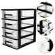 thumbnail image 2 of Caja de almacenamiento tipo cajonera de escritorio transparente de 4 capas, Mini organizador de almacenamiento de cosméticos de plástico, soporte para artículos diversos (negro y transparente), 2 of 6