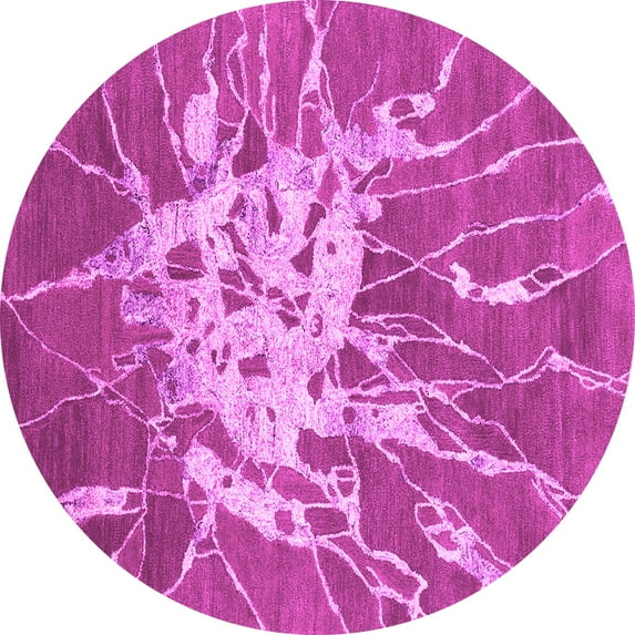 Ahgly Company Indoor Round Abstract Pink Contemporary Area Rugs, 3' Round