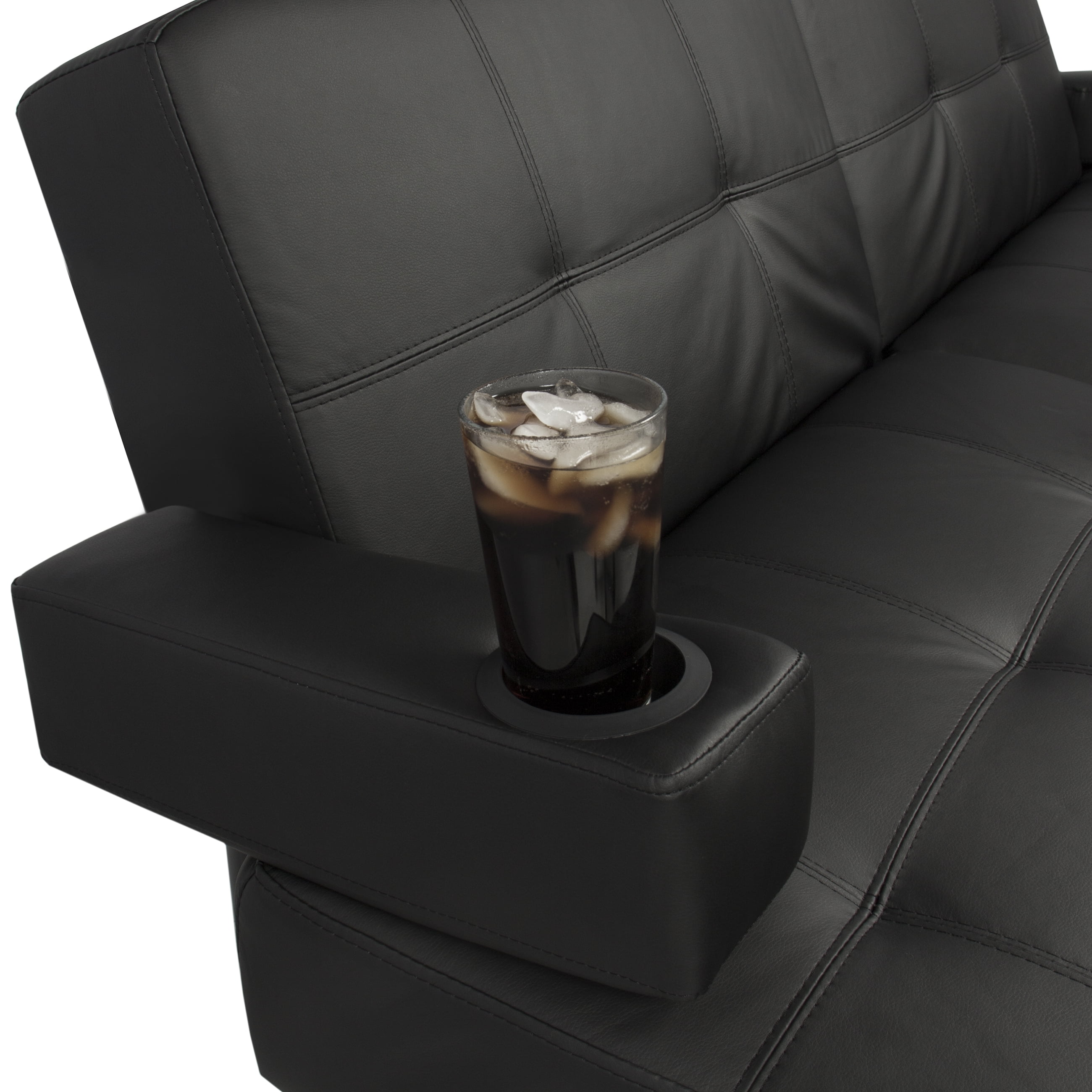 Leather faux fold down futon sofa bed couch sleeper furniture ...