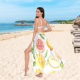 thumbnail image 6 of FORMRS Womens Long Sarong Beach Wrap Semi-Sheer Bikini Skirt Bathing Swimsuit Cover Up, Candy Lemon, 6 of 7