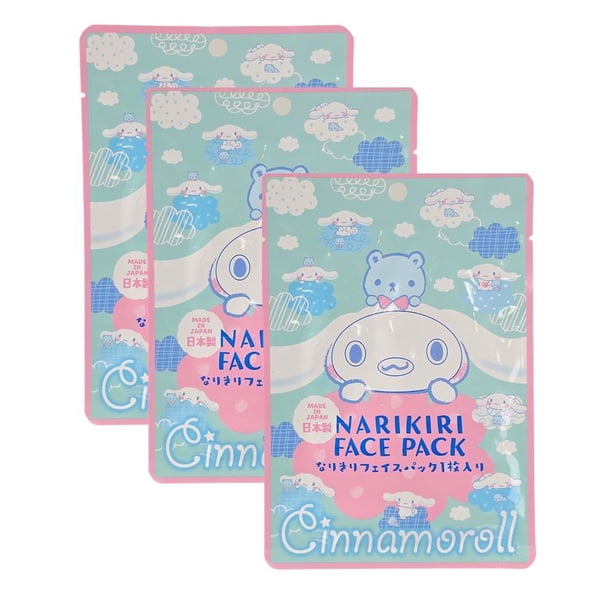 Mascarilla facial ASUNAROSYA Sanrio Cinnamoroll Narikiri (paquete de 3)