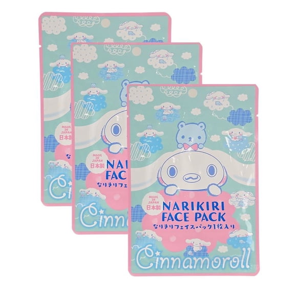 Mascarilla facial ASUNAROSYA Sanrio Cinnamoroll Narikiri (paquete de 3)