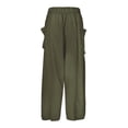 thumbnail image 3 of Womens Casual And Comfortable Solid Color Elastic Waist Pleated Wide Leg Casual Pants Womens Tie Pants Casual Rompers for Women Long Pant Casual Womens plus Size Casual Pants Elastic Waist Short Pants, 3 of 6