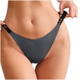 thumbnail image 4 of Scyoekwg Underwear Thong for Women Breathable Seamless Yoga Silk Sports Quick-drying Elastic Underwear Briefs Soft Lingerie Comfortable Briefs Cheeky Panties Solid Color Underpants Gray L, 4 of 4