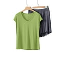 thumbnail image 2 of Womens Modal Pajamas Sets with Short Comfy Sleepwear Cap Sleeve Tops Nightwear 2 Piece Pjs Loungewear, 2 of 6