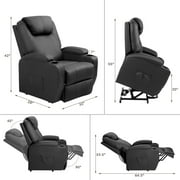 Homall Power Lift Recliner Chair PU Leather for Elderly with Massage and Heating Ergonomic, Black