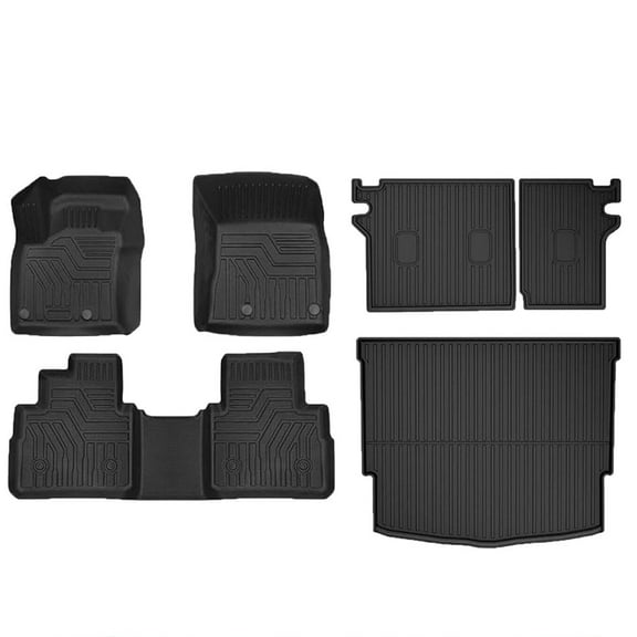 IKABEVEM Car Floor Mats & Cargo Liner & Backrest Mat For Nissan Rogue 2021-2024 Row Trunk Mat Full Set TPE All Weather Protection