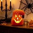 thumbnail image 5 of OANLKGI Halloween Pumpkin Lantern LED Lighted up Pumpkins Decorations Jack O' Lanterns Vintage Tabletop Fall Decor for Indoor or Outdoor Decors Thanksgiving Halloween Party Supplies, 5 of 7