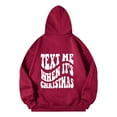 thumbnail image 5 of Text Me When It's Christmas Hoodies for Women Long Sleeve Y2K Graphic Hooded Sweatshirt with Pockets Pullover Tops, 5 of 8