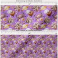 thumbnail image 2 of Soimoi Purple Cotton Poplin Fabric Crab,Shell & Coral Ocean Print Fabric by the Yard 56 Inch Wide, 2 of 7