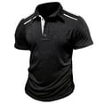 thumbnail image 4 of Fnnxeal Mens Polo Shirts Casual Collared Short Sleeve Button Lightweight Summer Black Polo Shirts for Men Size S, 4 of 5