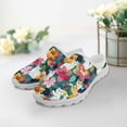 thumbnail image 3 of Chririnla Cute Cat Mules Shoes for Women Ladies Colorful Hibiscus Flower Loafers Slip On Walking Sneaker Pet Kitten Sneaker Comfortable Breathable Beach Sandals Garden Clogs, 3 of 7