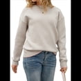 thumbnail image 3 of Suéter de Punto de Larga con Cuello Redondo y Lazo para Mujer, Sin Espalda Gris S, 3 of 10