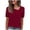 Burgundy, variant on TEAJOPSUU Womens Summer Tops Short Sleeve Asymmetrical Neck T Shirts Casual Solid Color Pullover Blouses for Everyday Vacation Burgundy