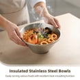 thumbnail image 4 of Insulated Salad & Mixing Bowl Set-  7.9 in Double Wall Stainless Steel Serving Bowls | Dessert Bowl Home Kitchen Essential for Salad, Soup, Ramen, Mixed Fruit, Pasta, Oatmeal, Snacks, 4 of 5