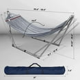 thumbnail image 3 of Tranquillo Adjustable Hammock Stand, Collapsible Camping Hammock and Stand, 650 lbs Capacity Deluxe Double Hammock Stand for 2 Persons, Portable Everywhere Easy Assembly Non-Slip and Noise-Free, Grey, 3 of 8