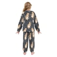 thumbnail image 3 of Fluffy Pajamas Set Fuzzy Winter Warm Pj Sets Pullover Tops and Long Pants Capybara Astronauts X-Small, 3 of 8