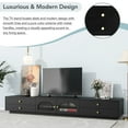 thumbnail image 4 of TV Stand with 4 Drawers, Modern Entertainment Center, Atumon TV Stand for 90" TVs, Television Console with 2 Fluted Glass Doors, Living Room TV Stand Furniture, 86.6"L x 15.7"W x 12.8"H, Black, 4 of 10