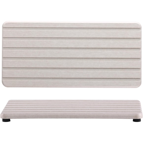 NiuYichee 2 PCS Water Absorbent Diatomite Coasters Rectangle, Grooved Design, Water Absorbing Stone Used for Hand Soaps & Plants & toiletries in The Modern Home