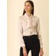 thumbnail image 2 of INSPIRE CHIC Camisas Abotonadas Para Mujer Blusa De Satén Con Cuello Anudado Tops Casuales De Negocios Champán M, 2 of 6