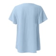 thumbnail image 4 of Baqcunre T Shirts For Women Spring And Summer Stylish Elegant V Collar Tops Pleated Sleeve Blouse For Women Womens Short Sleeve Tops Womens Tops Sky Blue XL, 4 of 4