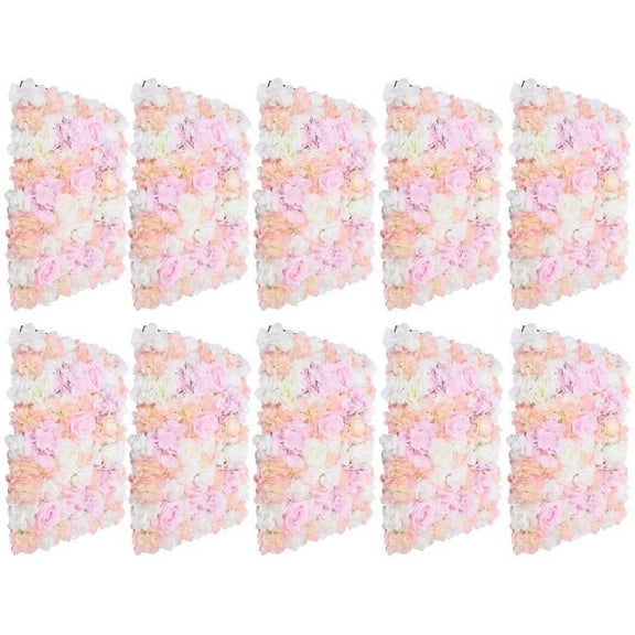 FETCOI 10Pcs 23.62"x 15.74" Artificial Flower Wall Panels,Flower Wall Mat Silk Flower Panels for Outdoor Garden Backyard Fence Fence Privacy Screen and Indoor Wall Decor
