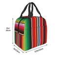 thumbnail image 5 of Horeoi Mexican Serape Blanket Stripes Pattern Lunch Bag for Work Picnic Travel Use Thermal Tote with Front Pocket for Women Men Students, 5 of 7