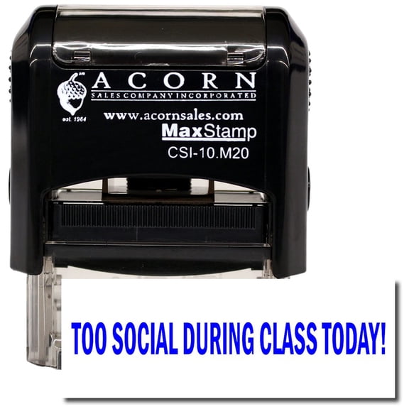 Self-Inking Too Social During Class Today Stamp