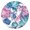 176, variant on Printed Floral Round Tablecloth with Elastic Edge, Soft and Durable Polyester for Spring Dining or Garden Parties, Fits 44-52 Inch Table