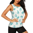 thumbnail image 2 of Xecao Turtle print women's scoop neck, loose-fit workout tank tops for the gym., 2 of 9
