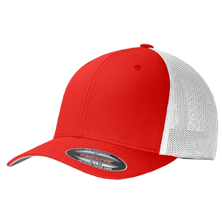 Yellow Rooster Men's Flexfit Mesh Back Male Cap True Red/ White S/M