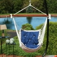 thumbnail image 2 of Sunnydaze Victorian Polyester Hammock Hanging Chair with Cushion - Navy Blue, 2 of 6